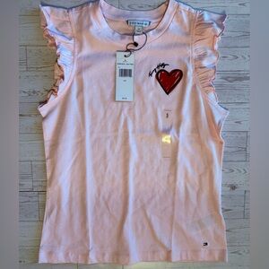 ❤️ Tommy Hilfiger Pink Crop Top with Heart Design ❤️